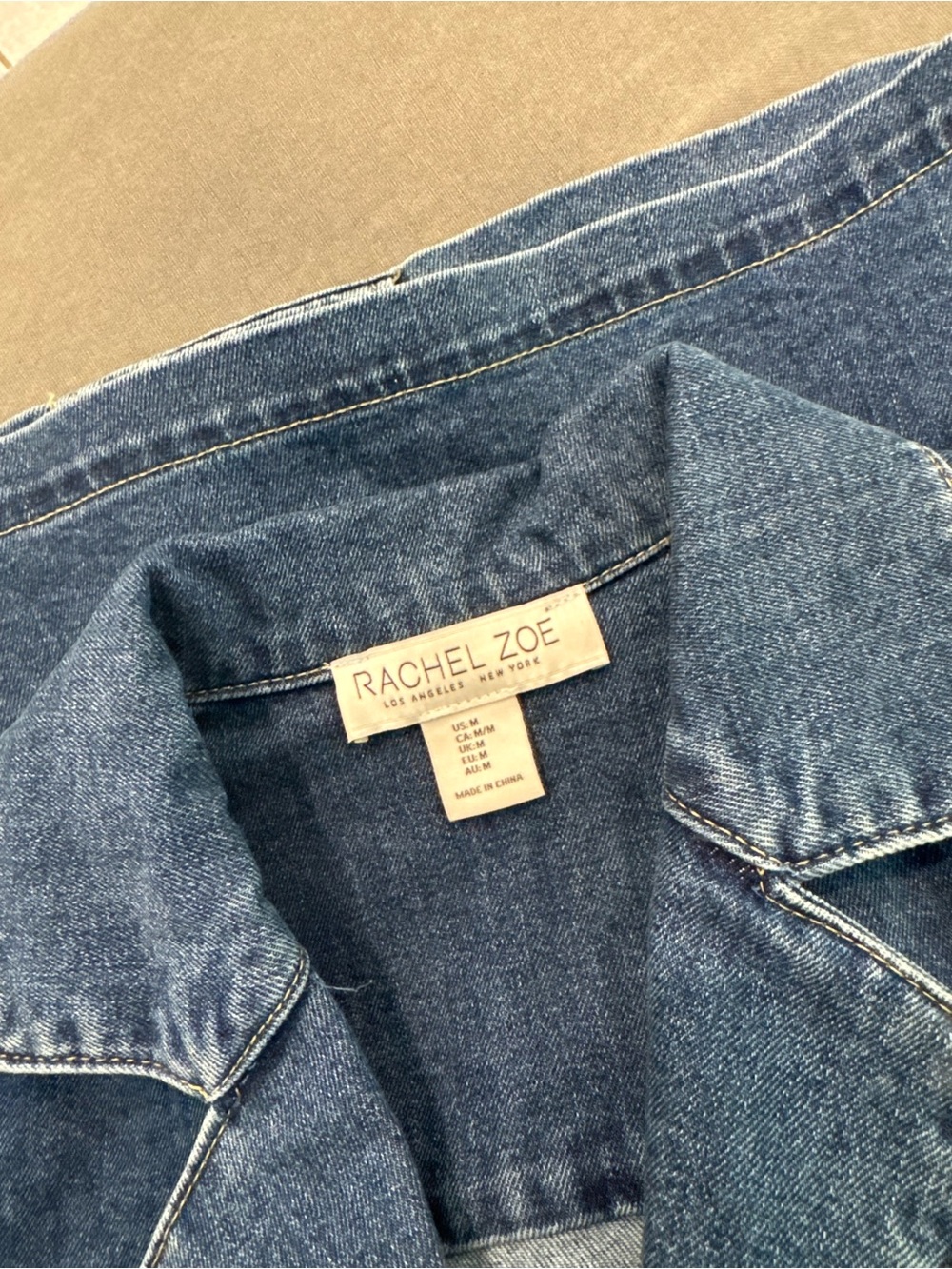 Rachel Zoe Women's Blue Denim Short Sleeve Jacket Coastal Cottagecore Casual Med - Picture 4 of 6